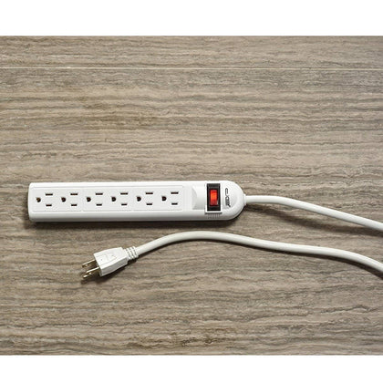 Digital Energy 6-Outlet Surge Protector Power Strip with 50-Ft Long Extension Cord, White