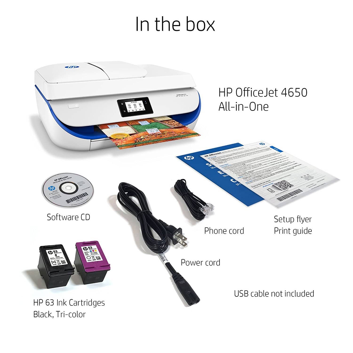 HP 4650 OfficeJet Wireless All-in-One Photo Printer - Blue