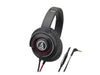 Audio-Technica ATH-WS770iSBRD Solid Bass Over-Ear Headphones -Black/Red