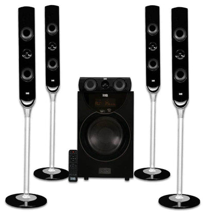 Acoustic Audio AAT2000 Tower 5.1 Home Theater Bluetooth Speaker System with 8