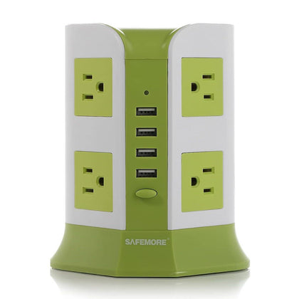 SAFEMORE Power Strip 8-AC Outlets and 4-Port USB Charging Ports with 6.5-Foot Cord