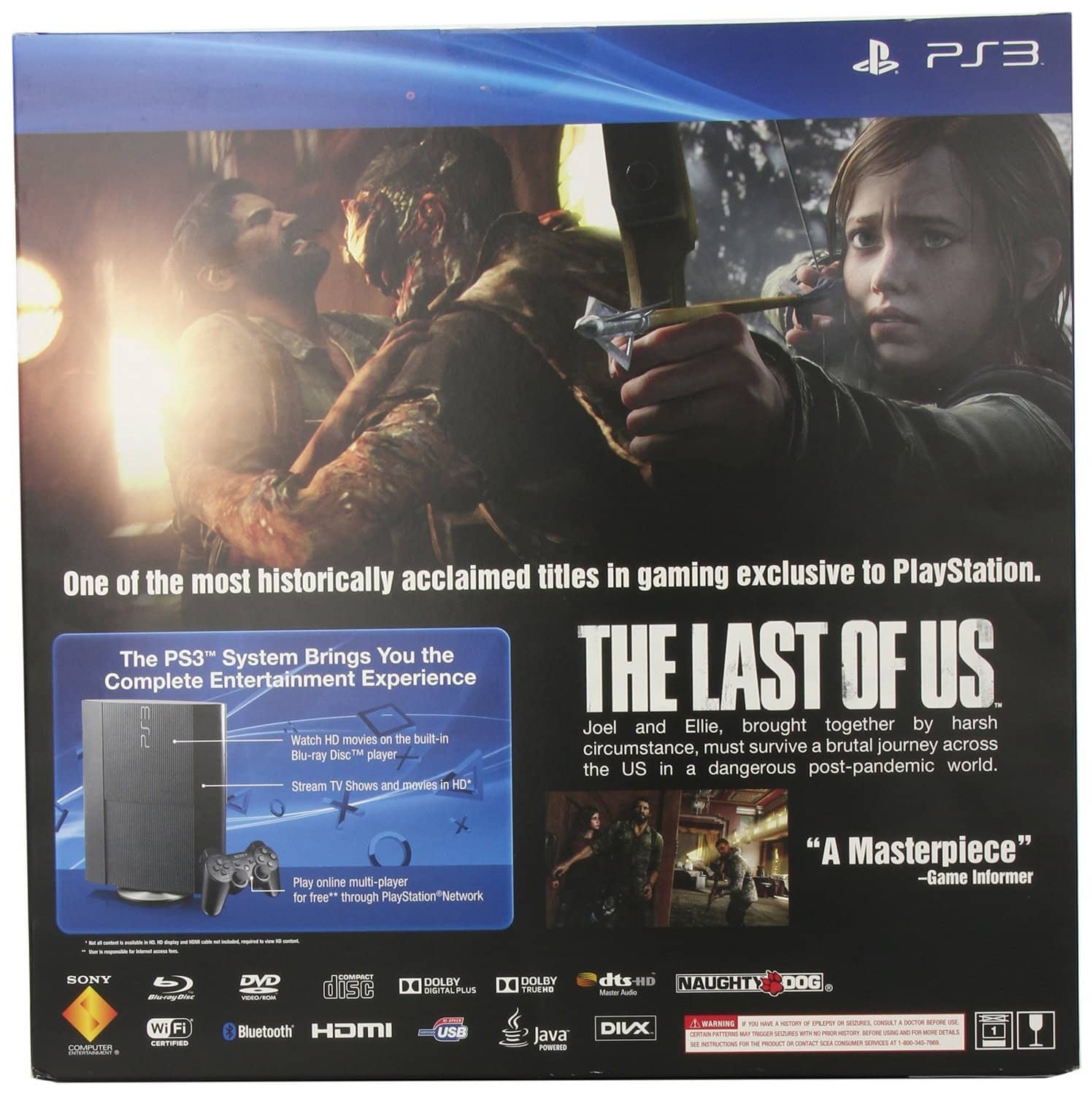 PlayStation 3 Last of US Bundle - 500GB - Black