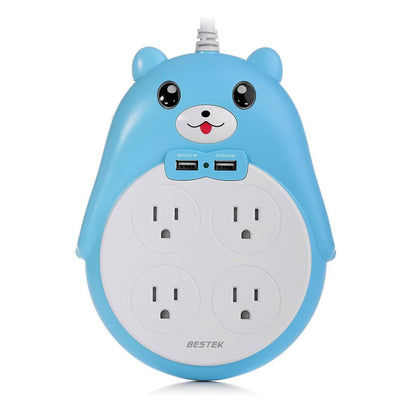 BESTEK Cartoon Surge Protector with 4 Outlets and 2 USB Charging Ports, 1875W